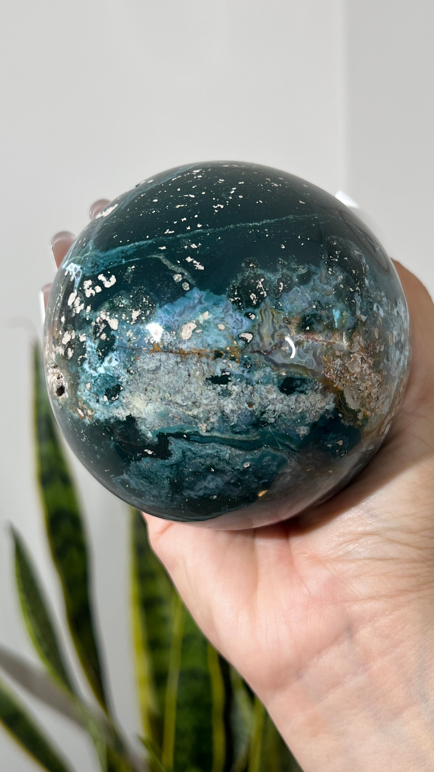 RARE 2LB XL Ocean Jasper Sphere A