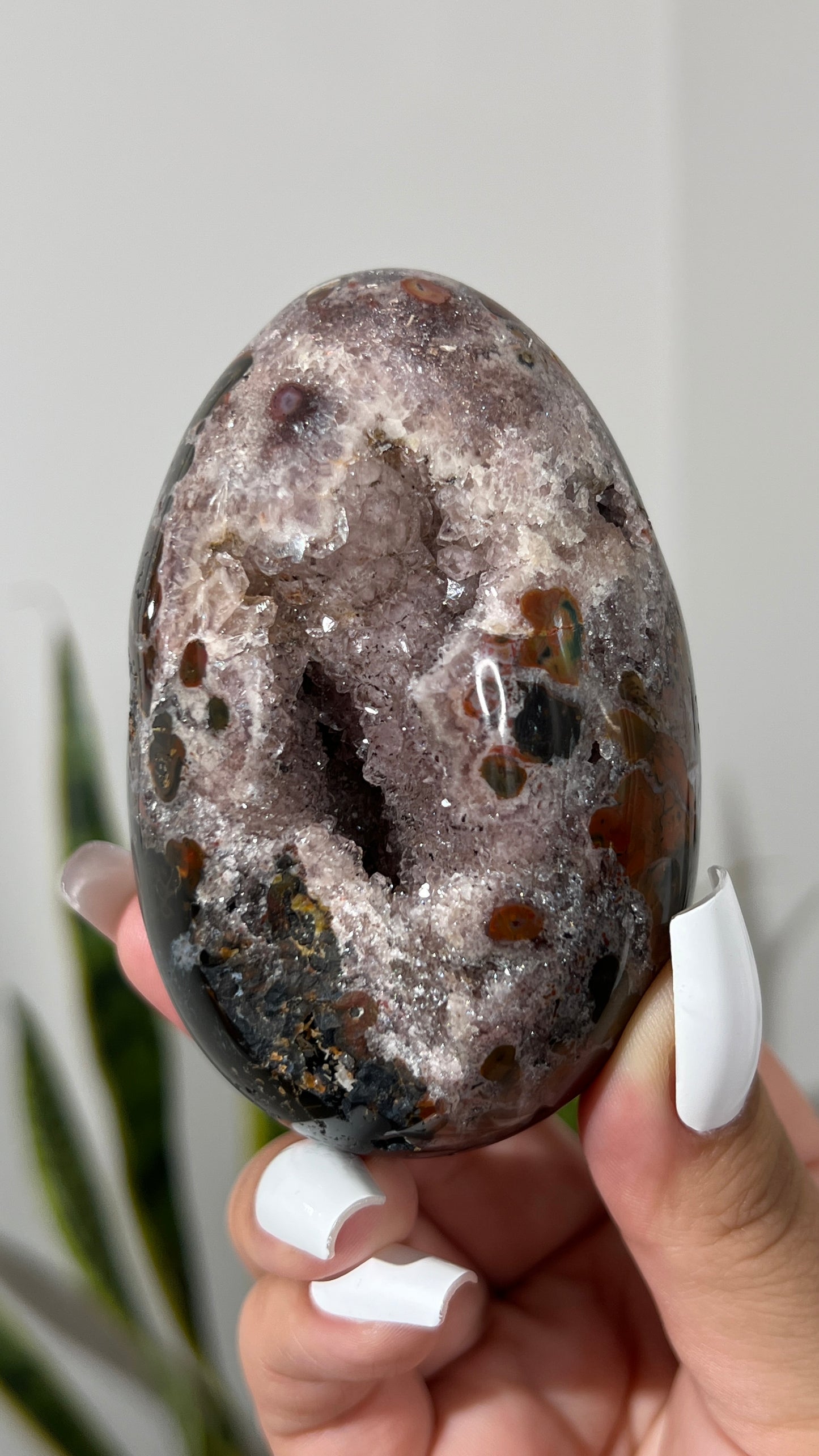 RARE Amethyst + Agate Druzy Egg B